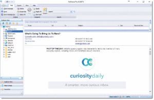 Screen shot of PstViewer Pro email viewing and PDF software.